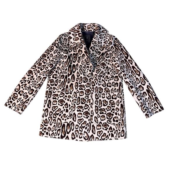 Guess Mob Wife Leopard Coat Jacket Women's S Animal Print Sally Button Down - Picture 2 of 10